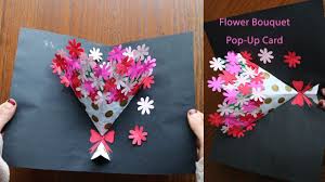 Diy Flower Bouquet Pop Up Card 7 Paper Crafts Handmade Craft Youtube Pop Up Flower Cards Diy Pop Up Cards Flower Cards