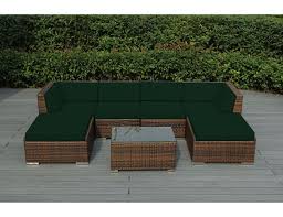 Sunbrella Forest Green With Mixed Brown Wicker Ohana Wicker Furniture Outdoor Pat Patio Furniture Collection Green Outdoor Furniture Patio Furniture Layout