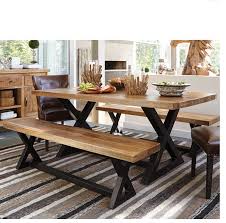 Use these free picnic table plans to build a picnic table for your backyard, deck, or any other area around your building a picnic table is an easy task that makes the perfect weekend project without breaking the bank. Tekkashop Lbdt2318 Br Industrial Style Dining Table With One Bench 140cm X 70cm Meja Makan Dengan Bench Brown Shopee Malaysia