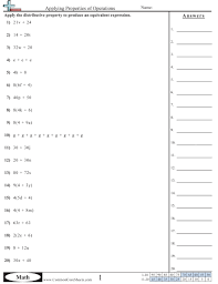 Properties Worksheets Free Commoncoresheets