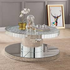 Acme 80302 Mirrored End Table Mirrored Coffee Tables Coffee Table Coffee Table Design Modern