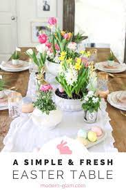 A Simple And Fresh Easter Table Easter Table Decorations Easy Easter Decorations Easter Table