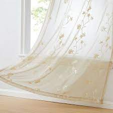 Dionysios Floral Embroidered Semi Sheer Grommet Curtain Panels Voile Curtains Living Room Sheers Curtains Living Room Grommet Curtains