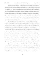 Deus ex machina is the phrase applied to the climactic moment in a classical greek tragedy when gods would descend from the skies to resolve all knotty human problems. Ex Machina Reaction Paper Docx Ex Machina Reaction Paper In The Movie Ex Machina Avas Turing Test Wasnt A Conventional Turing Test After The First Course Hero