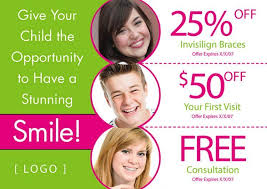 Orthodontic Dentist Marketing Postcard With Special Offers Dental Postcard Design Template For Dent Orthodontics Marketing Dentist Marketing Dental Marketing