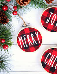 There's something special about looking up at your decorated christmas tree every year and seeing handmade ornaments on it that your children made, don't you think? Buffalo Check Christmas Ornaments Happy Go Lucky
