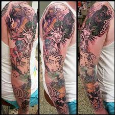 Dragon ball z tattoo sleeve. Green Lotus Tattoo Dragon Ball Z Sleeve In Progress By
