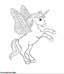 Realistic unicorn coloring pages download and print for free. Online Coloring Page Of A Unicorn With Wings Enjoy A Wonderful And Interactive Experie Unicorn Coloring Pages Unicorn Pictures To Color Coloring Pages Unicorn