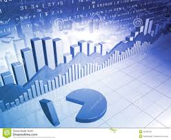 The Stock Market With 3d Pie Chart And Market Data Stock