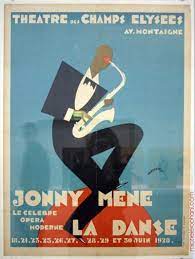 Billy arnold jazz band, vintage poster, by paul colin. Cary Hauser S Jonny Mene La Danse 1928 Jazz Poster Vintage Posters Vintage Posters Music