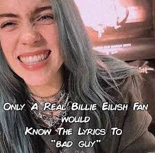 Only A Real Billie Eilish Fan Would Know The Lyrics To Bad Guy Billie Eilish Billie Bad Guy