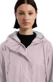 HUNTER Abbey Short Rubberized Rain Jacket in Pink