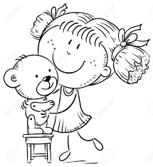 Little Girl Playing With A Teddy Bear Cartoon Drawing Royalty Free Cliparts Vectors And Stock Illustration Image 137036573 Choose from 880+ teddy bear graphic resources and download in the form of png, eps, ai or psd. little girl playing with a teddy bear cartoon drawing