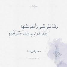 شعر عنترة بن شداد ولقد شفى نفسي وأبرأ سقمها عالم الأدب Arabic Calligraphy Calligraphy