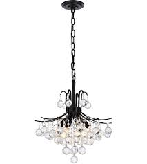 Elegant Lighting V8000d16bk Rc Toureg 6 Light 16 Inch Black And Clear Pendant Ceiling Light