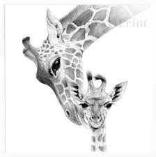 Black And White Animal Drawings Realistic Baby And Mom Animal Prints Safari Nursery Decor Elephant Etsy Baby Animal Drawings Giraffe Tattoos Giraffe Drawing
