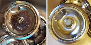 The grease and dirt should start floating up on the water. Clean Drip Pans With No Effort Lou Lou Girls