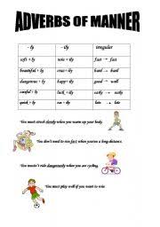 It consists of a brief grammar explanation. English Worksheets Adverbs Of Manner