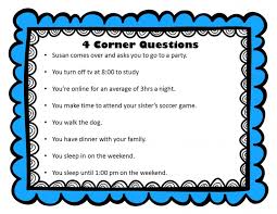 Reading corners are the best. General Four Corners Team Building Activity