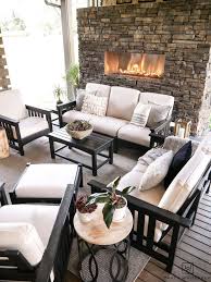 Black And White Outdoor Patio Decor New Black And White Outdoor Patio Furniture With Stone Fireplace White Patio Furniture Outdoor Stone Fireplaces Outdoor Patio Decor
