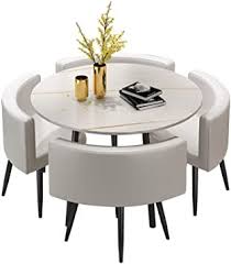 Shop for small dining table sets in dining room sets. Amazon Com Yhs Dining Table Set Faux Marble Round Dining Room Table Set For 4 For Small Spaces Kitchen Table And Chairs Dining Room Table Modern Home For Restaurant White Table