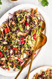 Cashew Crunch Shredded Brussels Sprouts Salad Ambitious Kitchen Recipe Brussel Sprout Salad Vegan Salad Recipes Shredded Brussel Sprouts