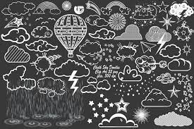 Chalk Sky Doodles W Rain Overlay Doodles Clip Art Graphic Design Background Templates
