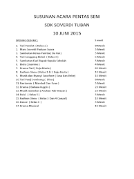Contoh susunan acara rapat laporan pertanggung jawaban. Susunan Acara Pentas Seni Cara Golden