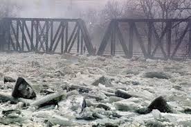 Image result for river flood ice breaking up