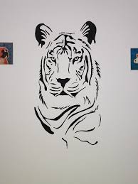 On The Wall Tiger Painting Simple Tiger Wall Painting Tiger Painting Canvas Painting