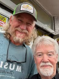 Two of my best supporters, John Stone , the King of Lower Broadway, and  Brother Dennis Gulley . Today Dennis delivered a commissioned painting to  John for me. The painting was part