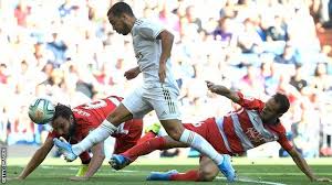 Madrid dominated the game in the first half with sergio ramos and dani carvajal coming close to grabbing a second. Real Madrid 4 2 Granada Eden Hazard Scores First Goal As Real Hold On Bbc Sport