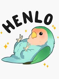 Henlo Lovebird Sticker By Winterhart Cute Cartoon Drawings Cute Kawaii Animals Cute Drawings
