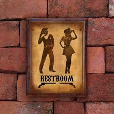 Toilet Signs Retro Style And Format Vintage Standard Size Decoration For The Door Dimensions Height 6 25 Inches 18 Cm Width 5 5 Inches Piktogramma Dekor