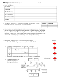 ib genetics review 3 4