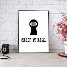 Funny Wall Art Creep It Real Dark Humor Printable Poster Etsy Funny Wall Art Digital Wall Art Funny Home Decor
