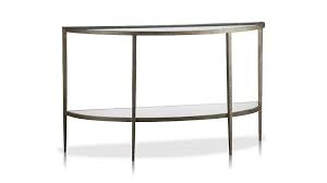 Crate and barrel cube coffee table with wood top and brushed nickel base. Clairemont Demilune Console Table In Coffee Tables Side Tables Console Table Furniture Demilune