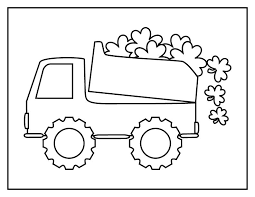 A Simple St Patrick S Day Dump Truck Coloring Page For Boys And Girls A Great Addition To Any St Pat Truck Coloring Pages Coloring Pages For Boys Dump Truck