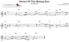 39 electric bass sheets found on sheethost. House Of The Rising Sun Easy Guitar Lesson Guitarnick Com