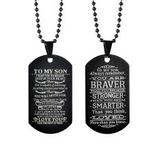 Check spelling or type a new query. To My Son I Want You To Believe Dog Tag For Men Black Military Necklace Gift You Are Braver Stronger Courage Quotes Set Of 2 Buy Online In Angola At Angola Desertcart Com Productid
