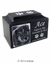 Custom pet cremation urns by mainely urns. Black Granite Standard Size Pet Cremation Urn With Engraved Photo Pet Cremation Urns Pet Cremation Cremation Urns