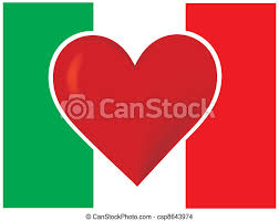White forms the center band; Heart Italy Flag An Image Of The Italian Flag With A Big Red Heart At The Centre Canstock