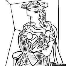 100 Free Coloring Page Of Pablo Picasso Painting Seated Woman You Be The Master Painter Color Thi Picasso Coloring Picasso Drawing Pablo Picasso Paintings
