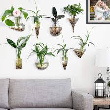 All you really need is a container capable of holding potting take your plant game up to the next level with an entire wall dedicated to their grace and beauty! Blown Glass Wall Vas Knikglass Set Of 8 Wall Hanging Planters Geometric Glass Terrariums Indoor Wall Planters Container For Plants Or Flowers Garden Outdoors Hanging Planters Baskets