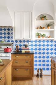 How cute is this vintage kitchen? 55 Best Kitchen Backsplash Ideas Tile Designs For Kitchen Backsplashes