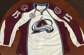 The uniforms bore a blue top and burgundy bottom, with white accents forming the shape of an a in front and the middle stripe at the back. Avalanche Tweak Uniforms Sportslogos Net News