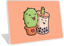 Bubble Tea Cute Kawaii Boba And Cactus Macbook Air 13 2015 By Bobateame Bubble Tea Tea Gifts Gift Tea
