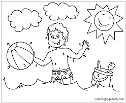 Summer coloring pages > count the beach balls coloring page. A Boy Playing With His Beach Ball Coloring Pages Beach Coloring Pages Coloring Pages For Kids And Adults