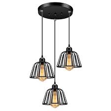 Maybe you would like to learn more about one of these? Industrial Pendant 3 Lights Pendant Lighting Fadimikoo Farmhouse Rustic Style Hanging Light With Matte Black Cage Vintage Kitchen Island Pendant Light Fixture For Dining Room Bedroom Hallway Bar Buy Online In Luxembourg At
