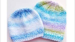 Super Easy Knit Baby Hat For Beginners 0 6 Months Youtube Baby Hats Knitting Easy Knit Baby Hat Knitting